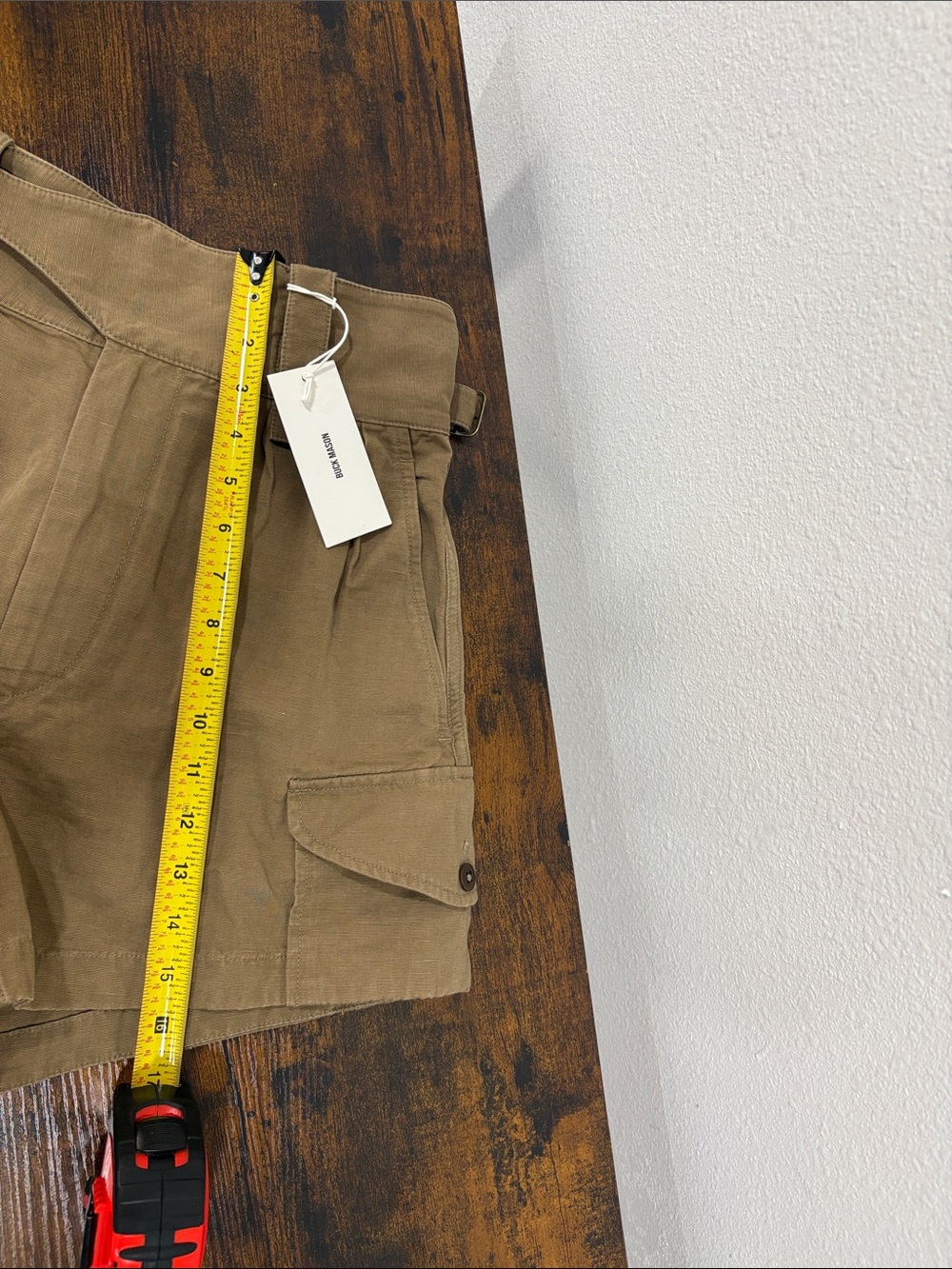 Buck Mason Women’s Washed Olive Scout Shorts Size Small NWT Utility Belted $168 - Picture 4 of 10